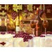 Натюрморт: виноград и красное вино, выполненный маслом на холсте